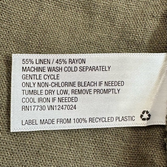 Universal Thread Linen Blend Olive Green Short Sleeves Shift Dress, Sz Large - Picture 12 of 13